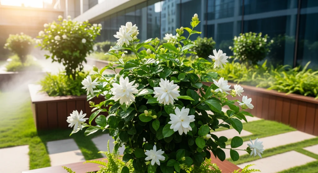 Top 10 Low-Maintenance Outdoor Plants for Indian Office Gardens - Indian Jasmine (Jasminum sambac)