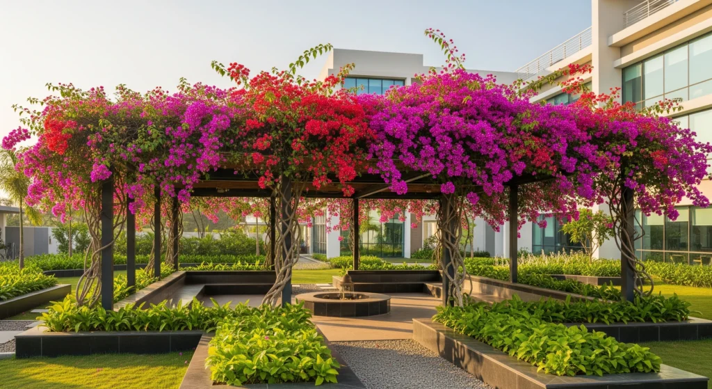 Top 10 Low-Maintenance Outdoor Plants for Indian Office Gardens - Bougainvillea (Bougainvillea glabra)