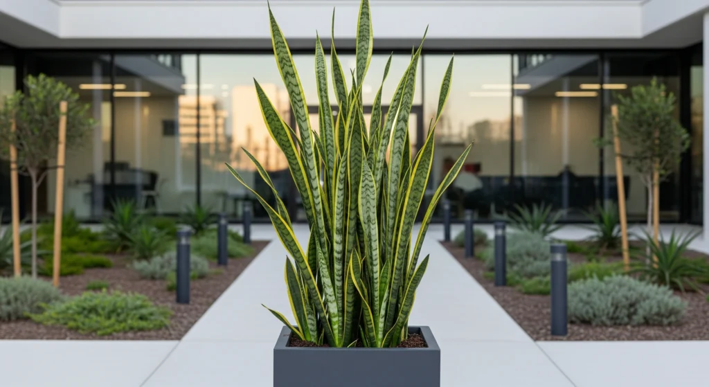 Top 10 Low-Maintenance Outdoor Plants for Indian Office Gardens - Snake Plant (Sansevieria trifasciata)