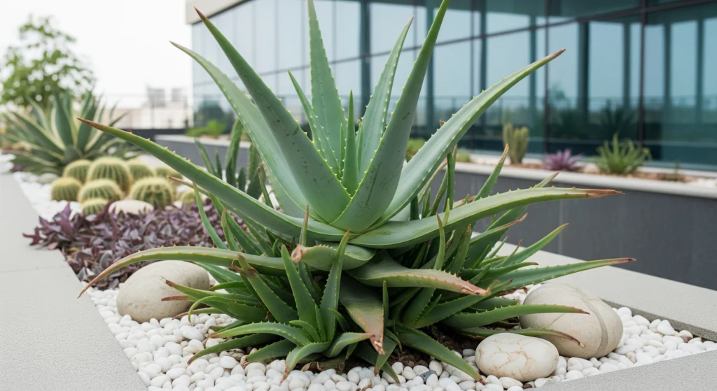 Top 10 Low-Maintenance Outdoor Plants for Indian Office Gardens - Aloe Vera (Aloe barbadensis miller)